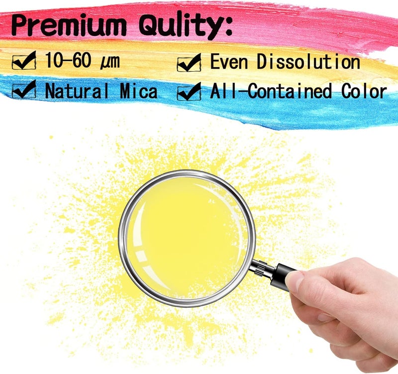 LightStone Yellow Mica Powder - 60g Mica Powder for Epoxy Resin - Pearl Pigment Powder Dye for Resin/Eye Shadow/Soap Making/Nails/Bath Bombs etc. - Image 2